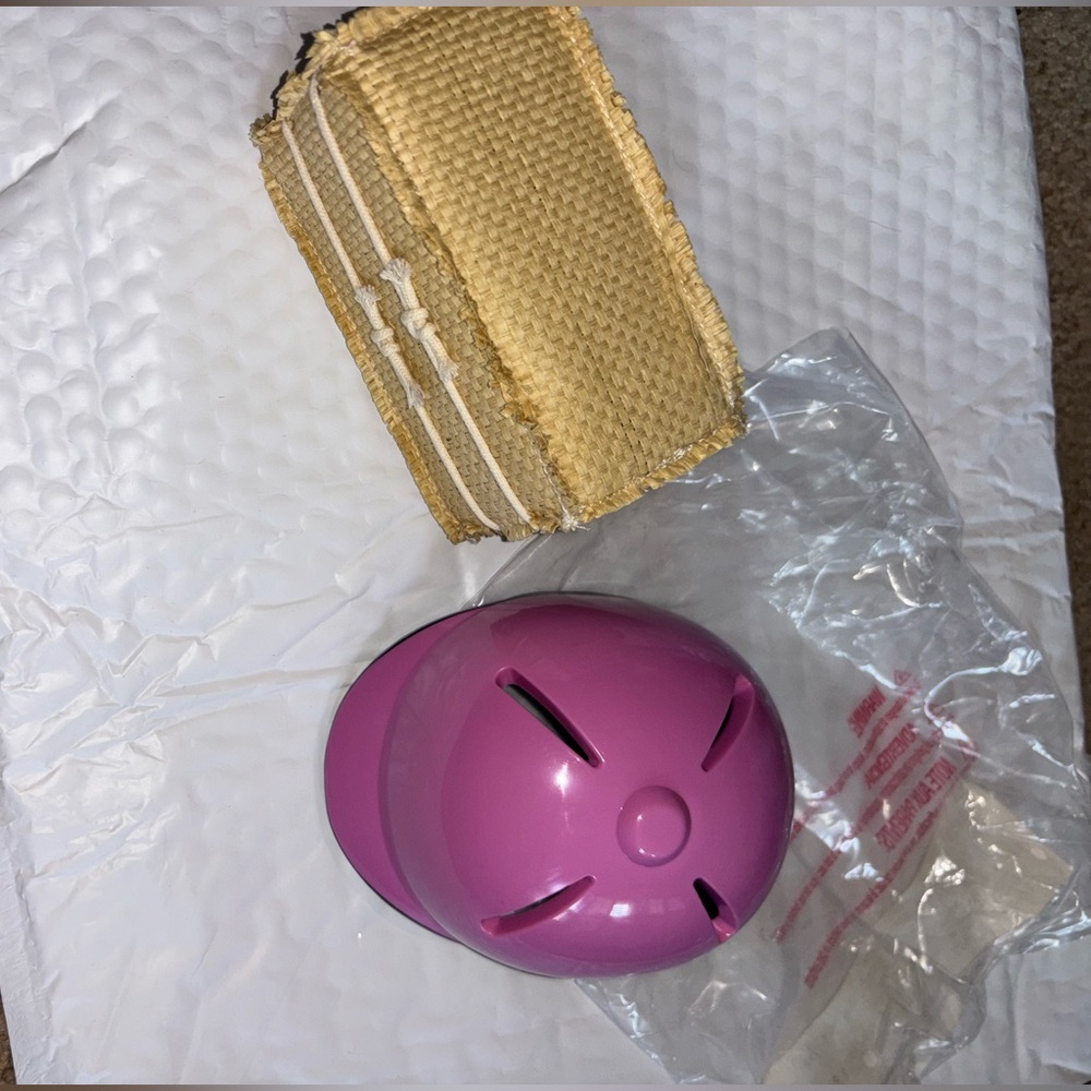 American Girl Pink Horse Riding helmet and hay bale - Picture 2 of 8